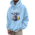 thumbnail image 4 of Hoodies for Men Fall Winter Casual Trend Buffalo Print Hop Oversized Drawstring Long Sleeve Hooded Sweatshirt Soft Daily Wear Mens Sweatshirts Light Blue XL, 4 of 4