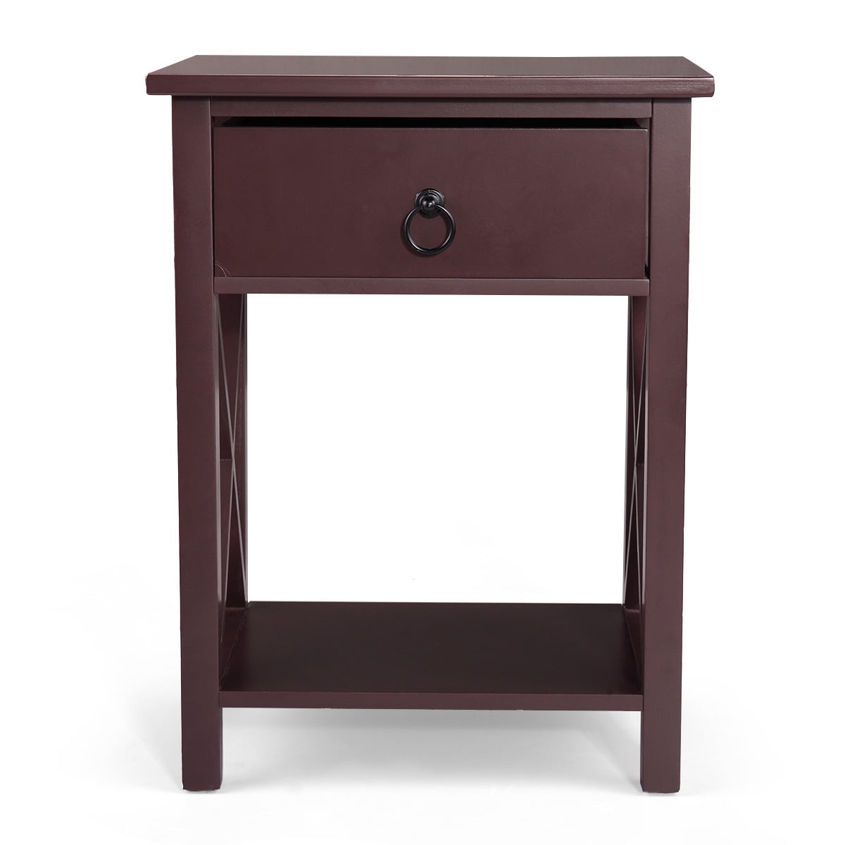 Hommoo End Table with Drawer (Set of 2), Brown Hommoo End Table with Drawer (Set of 2), Brown