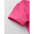 thumbnail image 4 of Toddler Baby Girl Clothes Letter Short Sleeve Tops and Print Shorts Summer Outfits Set Pink 2-3T, 4 of 7