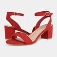 thumbnail image 2 of Sandalias de Tacón Cuadrado Rojas para Mujer Dream Pairs Talla 5, 2 of 6