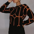 thumbnail image 3 of Suéter europeo y americano para mujer, otoño e invierno, línea de moda, jersey de cuello redondo, abrigo de punto de estilo perezoso para mujer, 3 of 6