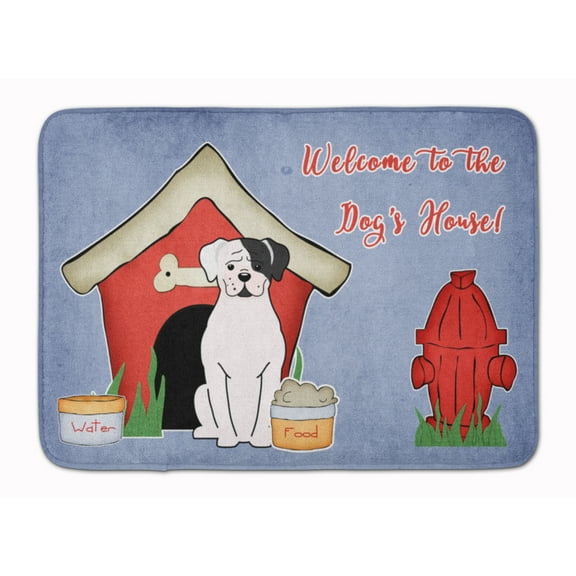 Dog House Collection White Boxer Cooper Machine Washable Memory Foam Mat