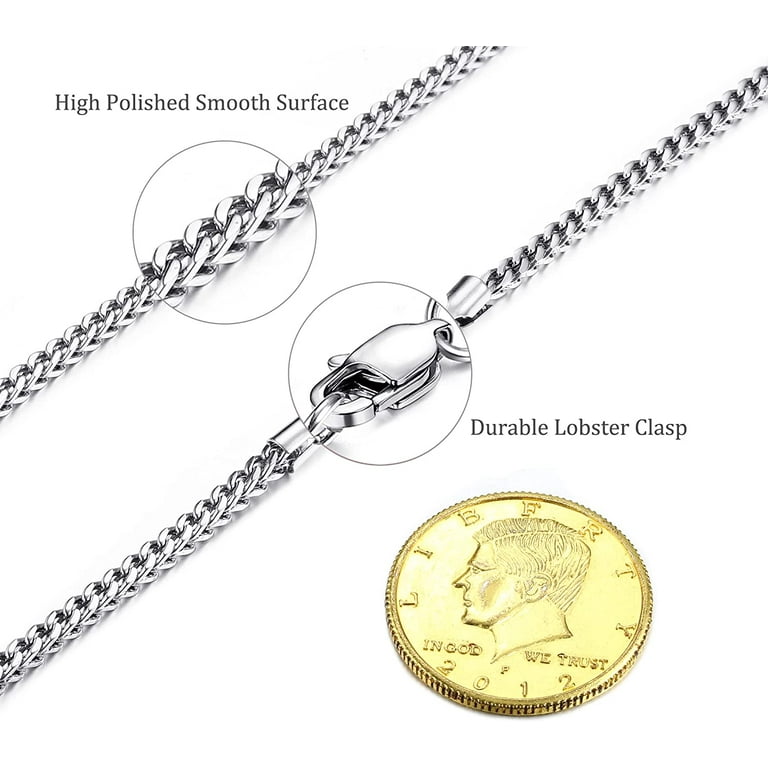 3/4/5/6MM MEN Silver Stainless Steel Wheat Braided Chain Necklace Jewelry  18-40