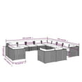 thumbnail image 5 of vidaXL 13 Piece Garden Lounge Set with Cushions Brown Poly Rattan, 5 of 5