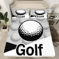 thumbnail image 2 of Feelyou Golf Print Child Full Size Sheets, Modern Sports Lover Bed Sheets, White Grey Cartoon Theme Sheet Sets, Microfiber Bedroom Decor, 4-Piece, 2 of 7