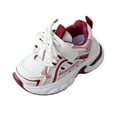 thumbnail image 4 of Kids Chunky Sneakers for Boys Girls Lightweight Slip on Breathable Mesh Lace up Running Athletic Sports Shoes Red Size 11 Little Kid, 4 of 4