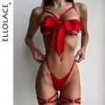 thumbnail image 5 of Ellolace-lencería con lazo para niñas, sujetador abierto, ropa interior Sexy con cordones, traje erótico de satén de 3 piezas, conjunto de sexo sin censurar, 5 of 5
