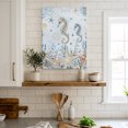 thumbnail image 6 of Marine Life Canvas Wall Art for Living Room Bedroom Bathroom, Watercolor Ocean Seahorse Coral Starfish Seashell Coastal Canvas Art Wall Decor, Artwork for Walls Home Office Decor, 8"x12", 6 of 9