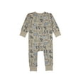 thumbnail image 2 of Hanes Pure Comfort Baby Long Sleeve Footless Sleep N' Play, Organic Cotton, Boys & Girls Beige Animals 12MTH, 2 of 4