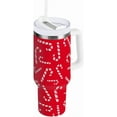 thumbnail image 2 of Candy Cane Christmas Red Insulated Tumblers Reusable Stainless Steel Tumbler 30 oz Cup Coffee Travel Mug Water Bottle with Handle & Flip Straw for Home Office Car, 2 of 6