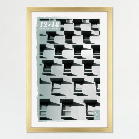 MCS Foundation 16x24 Poster Frame Traditional Brass, Vertical & Horizontal Wall Hanging Large Picture Frame for Photos, Posters & Art Prints (1-Pack)