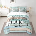 thumbnail image 2 of Homewish Vintage Cottage Bedding Comforter Set 7 Pieces for Teens Boys Girls,Lake House Full Bedding Set Lightweight,Lodge Cabin Fitted Sheet Flat Sheet,Luxury Bedroom Decor,Reversible, 2 of 8