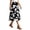 A-Black16, variant on XIAONU Women's Elastic Waist Skirt Floral Flared Daily Casual A-line Midi Skirt