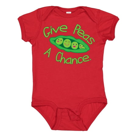 

Inktastic Give Peas a Chance. Boys or Girls Baby Bodysuit