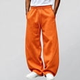 thumbnail image 2 of Mens Sweatpants with Pockets Loose Casual Barrel Sweat Pants,Drawstring Elastic Waist Curved Seam Wide Leg Athletic Pants for Running, 2 of 6