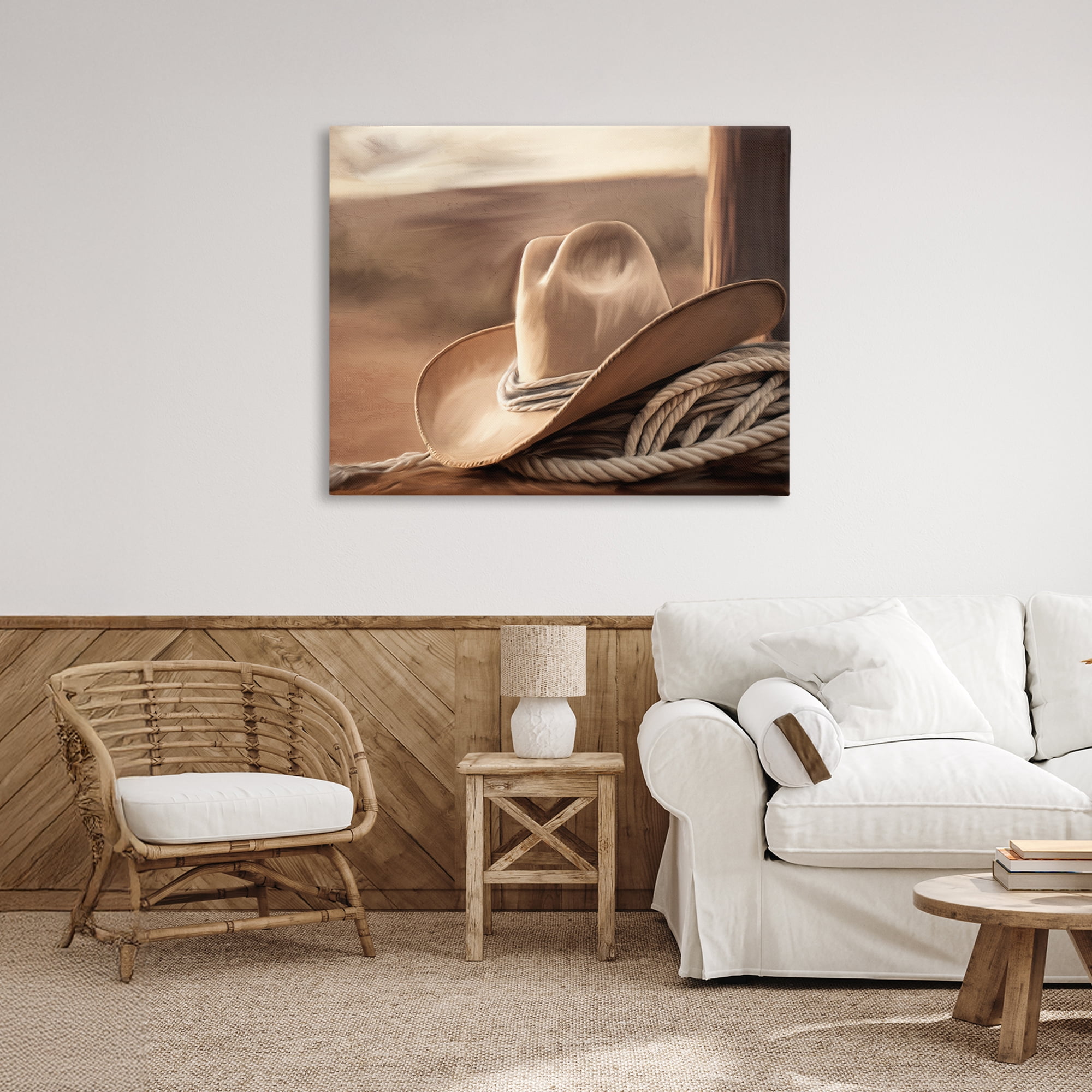 Stupell Industries White Cowboy Hat Canvas Wall Art, design by Kim Allen