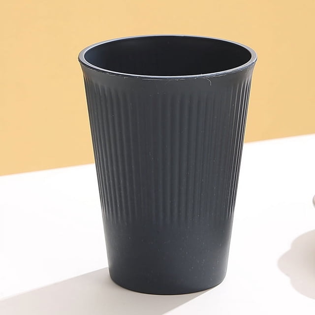 Zhuge Vasos de paja de trigo irrompibles, juego de 4 vasos de plástico reutilizables, vasos para beber agua para cocina, camping, fiestas, gris oscuro