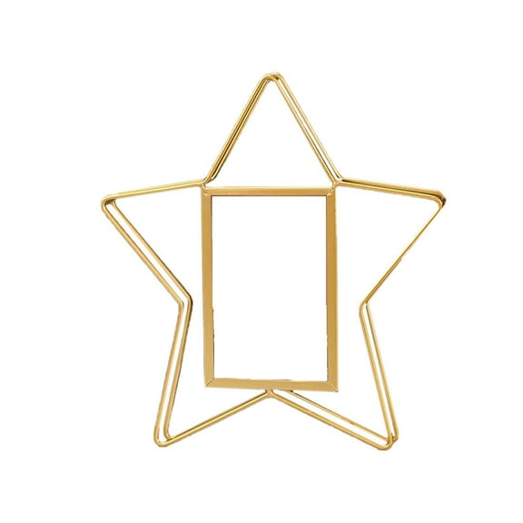 MOQIN Photo Frame, Star Shape Vertical Photo Frame Golden Vintage Picture Frame Decorative Photo Frames Picture Display Frame Ideal for Wedding Valentines Day Housewarming Gifts