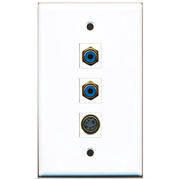 RiteAV - 2 Port RCA Blue and 1 Port S-Video Wall Plate