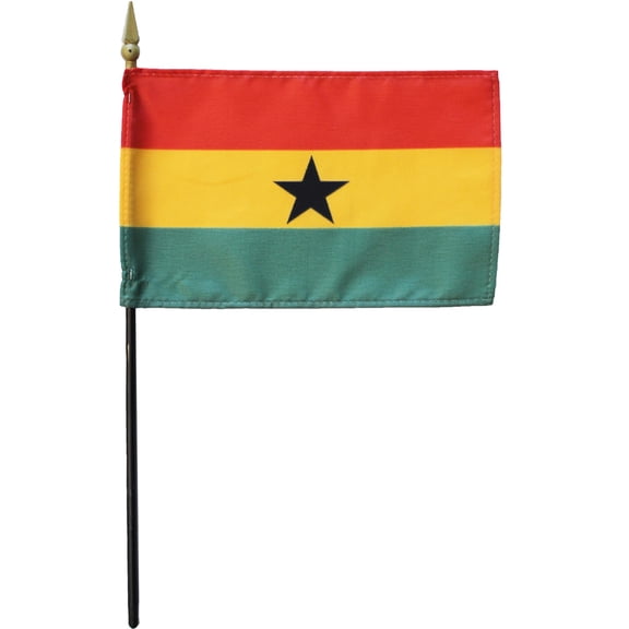 Ghana - 4"X6" Stick Flag