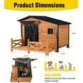 thumbnail image 6 of Aivituvin Dog House Outdoor with Anti-Chewing Metal Frame, Wooden Dog Kennel with Sliding Window, Detachable Floor, Weatherproof Roof - Natural, 6 of 9
