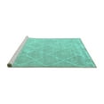 thumbnail image 2 of Ahgly Company Machine Washable Indoor Square Trellis Turquoise Blue Modern Area Rugs, 3' Square, 2 of 4