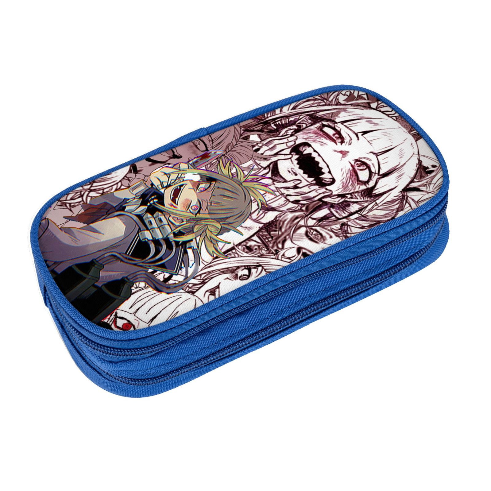 My Hero Academia Himiko Toga Pencil Case Large Capacity Pencil Pouch Pen Bag Office Stationery Organizer Travel Makeup Bag Blue