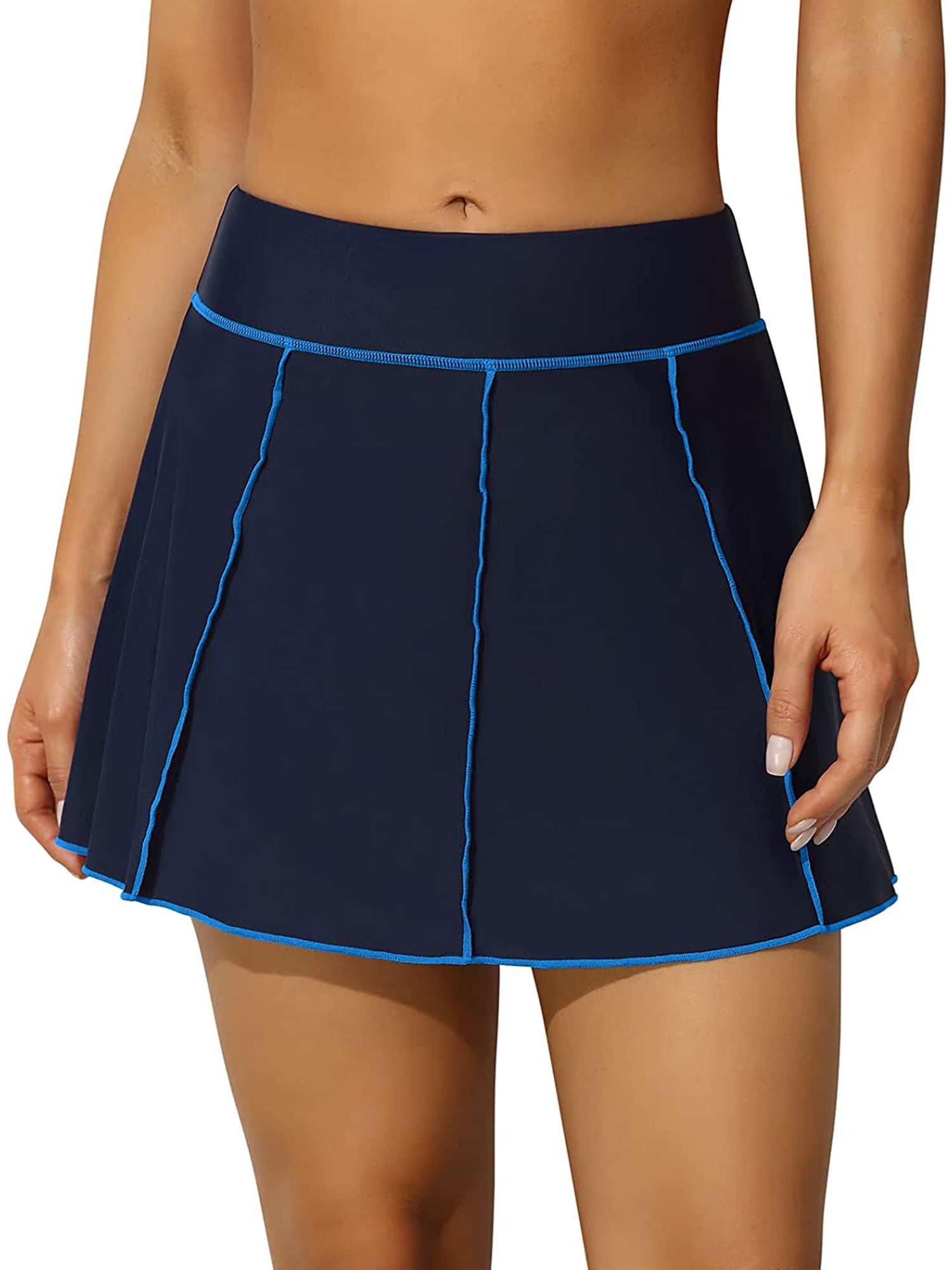 Anfilia Women's High Waisted Swim Skirts Tummy Control Swim Bottoms