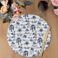 thumbnail image 3 of Blue Tropical Plant Round 13 Inch Placemats Set of 4, Summer Coconut Trees Coastal Nautical HeatResistant Non Slip Place Mats for Dining Table, Wipeable Braided Kitchen Table Mats for Housewarming, 3 of 9