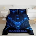 thumbnail image 2 of Homewish Baseball Game Full Size Comforter Sets,Modern Geometric Bedding Comforter Set,Blue Black Bedding Sets For Boys Teens,Ultra Soft Home Decor Reversible,3pcs, 2 of 8
