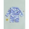 thumbnail image 5 of Miaouyo Toddler Boy Rash Guard Swimsuit Shark Print Long Sleeve Mock Neck Zipper Beachwear, 5 of 9
