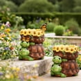 thumbnail image 6 of The Growing Ground 2 pack Turtle Planter with Drainage Hole, Indoor Outdoor Cute Decorative Plant Pots, Desk, Garden, Gift for Plant Lovers, Brown, 6 of 9