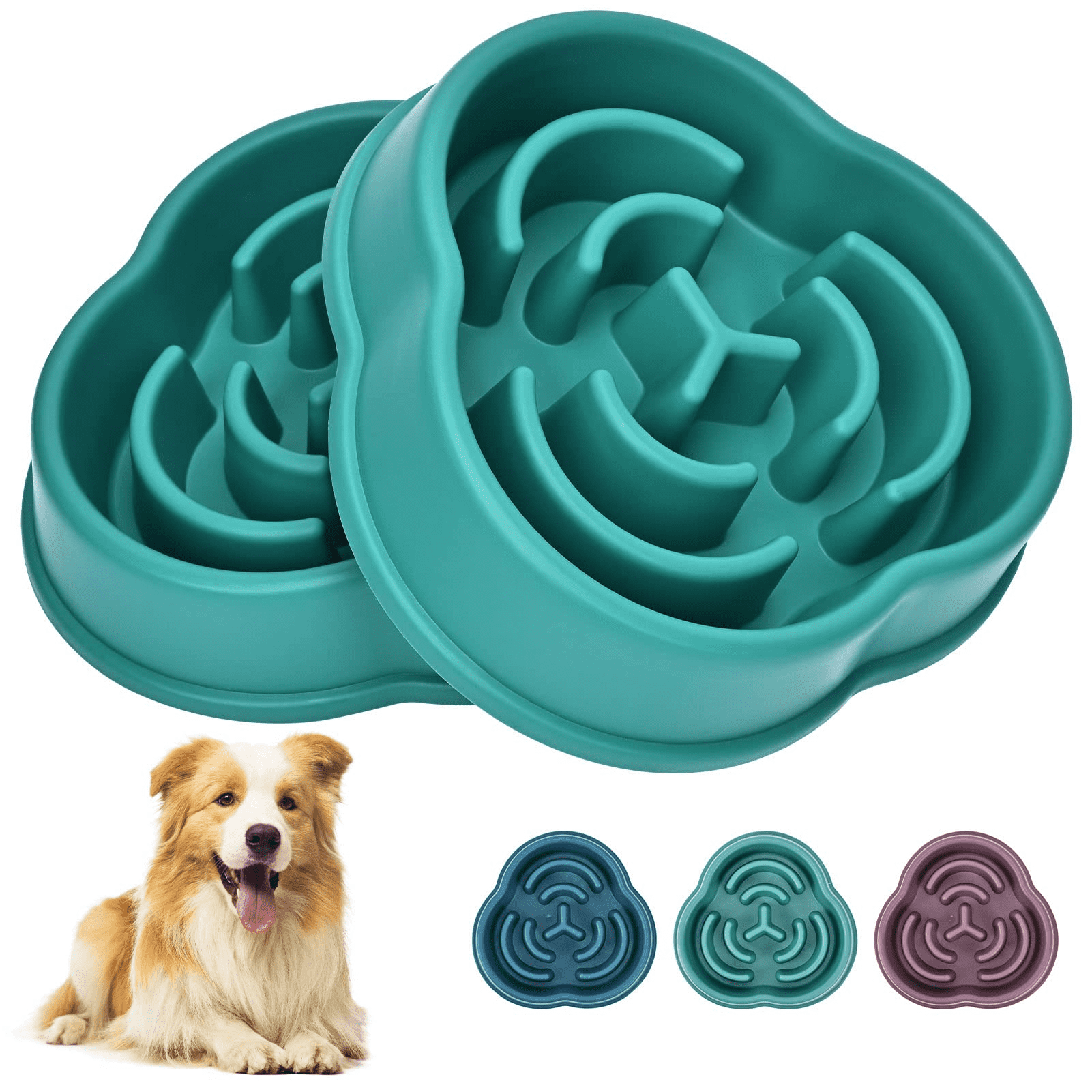 2pcs Slow Feeder Pet Bowls, Anti-choke Interactive Dog Puzzle Bowl,  Suitable For Small Dogs And Cats, Random Color