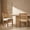 Cream, variant on Boho Mid Century Modern Dining Chairs Set of 2, Rattan Dinning Chair with a Square Back, Grey Cane Dining Chair, Linen Upholstered Kitchen and Dining Room Chairs