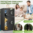 thumbnail image 2 of 6.0 Cub Fireproof Home Safe Box, Digital Large Capacity Safe with Removable Shelves and Dual Alarm System, Fire Resistant for Home, Office, Bank, 2 of 8