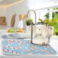 thumbnail image 5 of Dish Drying Mat 16x18 For Kitchen Counter Christmas Tree Pizza Lights Star Absorbent Dishes Drainer Rack Mats Microfiber Reversible Dish Drying Pad Fast Dry Kitchen Accessories, 5 of 6
