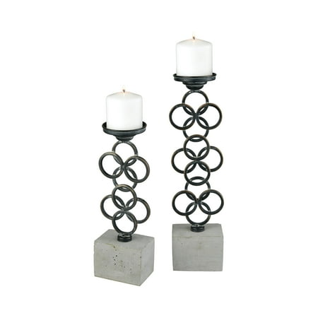 Graphite Brake Disk Set - Pomeroy Indigo Metal And Cememt Candle Holder Set Of 2 In Graphite 571183/S2