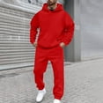 thumbnail image 4 of Caqnni Tracksuit Men Men's 2 Piece Tracksuits Solid Color Outfits-Long Sleeve Casual Zip Polo Sweatsuits Set For Men (Red,3XL), 4 of 7
