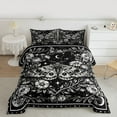 thumbnail image 2 of Homewish Teens Gothic Moth Bedding Comforter Set 2pcs,Abstract Starry Sky Twin Comforter Sets Microfiber,Chic Floral Flowers Breathable Bedding Set,Lightweight Room Decor,Reversible, 2 of 8