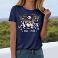 thumbnail image 2 of idosla 250 Anniversary USA Shirt Women's Retro Statue of Liberty 250Th T-Shirt Casual Flag Patriotic Shirt (Navy, 3XL), 2 of 8