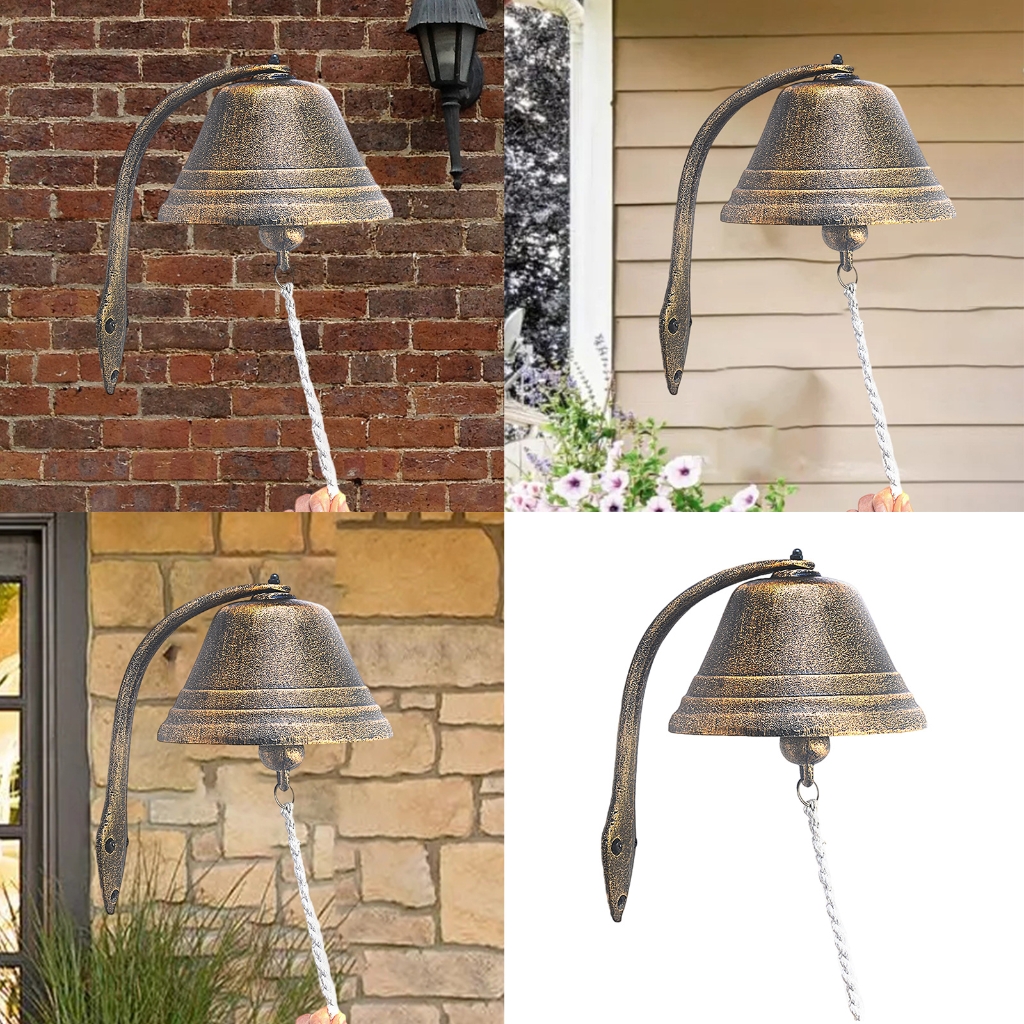 Farmhouses Antique Iron Hanging Dinner Bells for Front Door Porch Window Doorbell Decorative Ornament