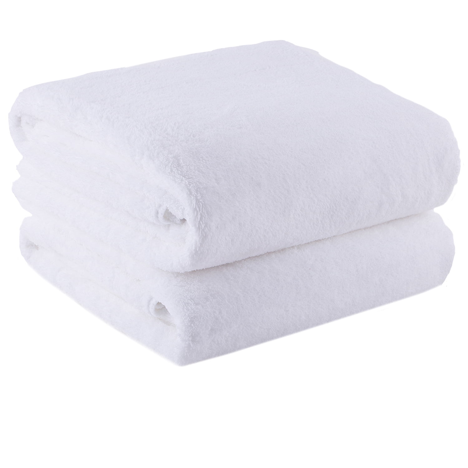 Bath Towels Soft Plush Fleece Bath Towel Set 2 Piece Solid White 30 x