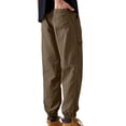thumbnail image 4 of QSXADF Men's Cargo Pants Drawstring Joggers Pants with Elastic Waist Drawstring Jogger for Outdoor Hiking Men Casual Trousers, 4 of 6