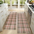 thumbnail image 4 of Kitchen Rugs Sets Of 2,Red and Green Plaid Christmas Pattern Anti Fatigue Kitchen Mat Rugs Non Slip Washable,Decorative Kitchen Floor Mats for Kitchen,Sink,Laundry,17"X47", 4 of 5