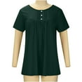thumbnail image 5 of Rezuofi 1 Pcs Womens Tops Hide Belly Tunic Summer Short Sleeve T Shirts Flowy Henley Tshirt Casual Dressy Blouses for Leggings, 5 of 8