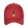 thumbnail image 2 of Daxton Two Tone Initial Letters Numbers Structured Baseball Hat, Red Hat, Number 1, 2 of 3