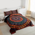 thumbnail image 3 of Manfei Bohemian Mandala Queen Comforter Set 3 Pieces for Girls Women, Hippie Floral Flower Bedding Sets, Orange Purple Bedding Comforter Set, Microfiber Bedroom Decor, 3 of 8