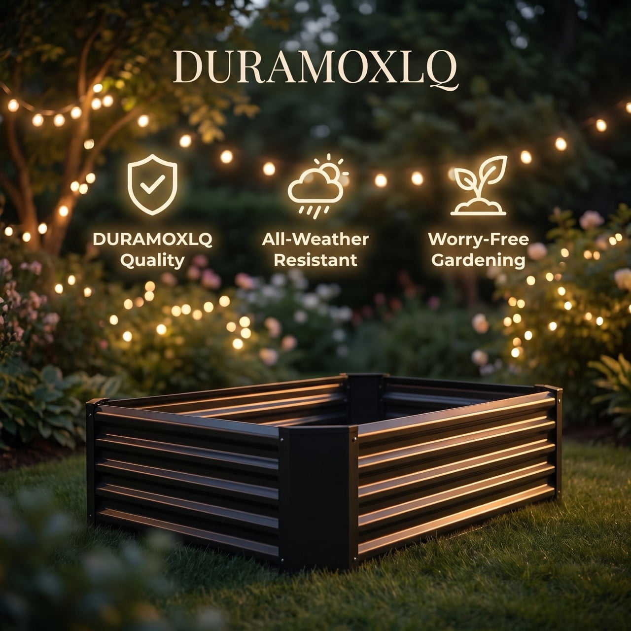 Metal Raised Garden Bed, Galvanized Rust-Proof Open-Bottom Rectangle Raised Planter Box for Vegetables Herbs Flowers Plants, Outdoor Garden Bed 4x2x1ft Black
