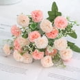 thumbnail image 4 of Naiovety Ramo de claveles artificiales, decoración de flores familiares, decoración de flores de simulación, ramo de flores falsas de seda para fiesta Flores artificiales champán PC 1 Naiovety HA6616-01B, 4 of 6