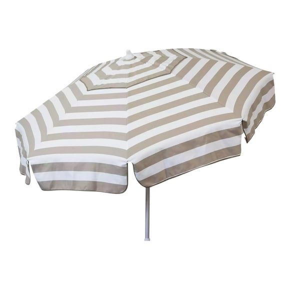 Heininger Holdings 1396 Italian 6 ft. Umbrella Acrylic Stripes Khaki And White - Patio Pole